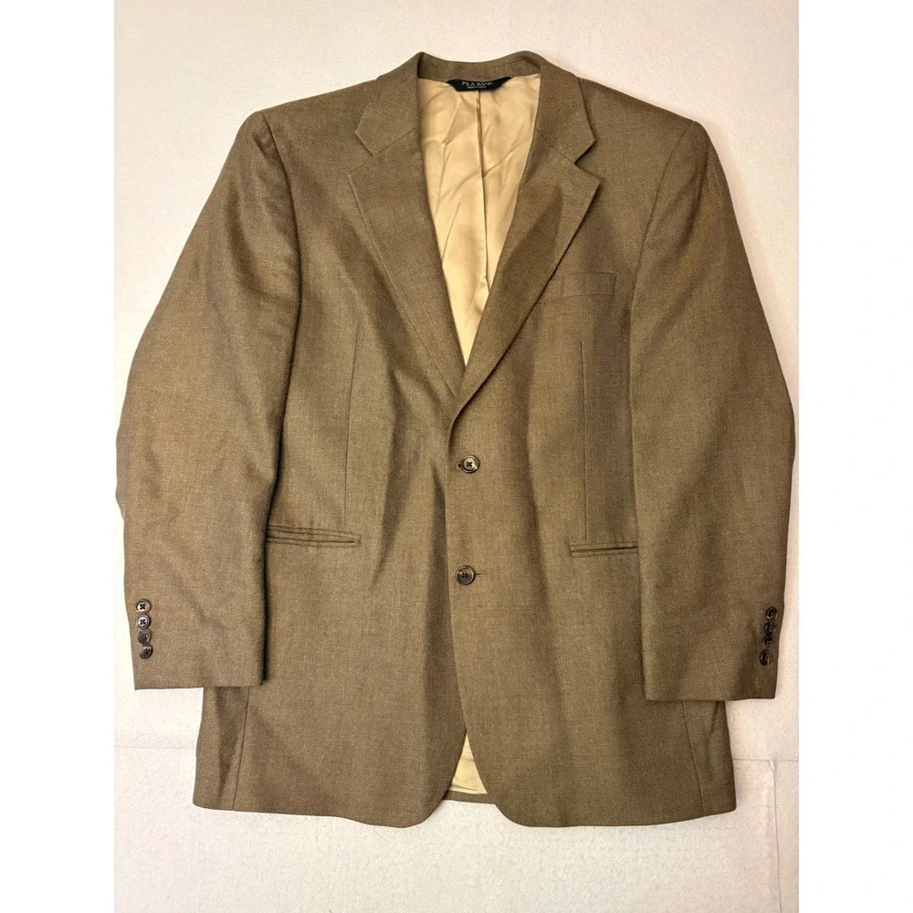 Jos A Bank Mens Brown Hopsack Two Button Blazer Sport Coat Jacket